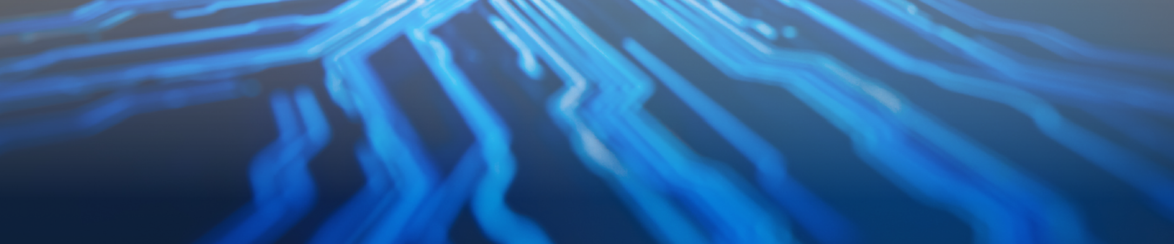 A color graphic with a blue background and white lines representing a close-up view of a computer chip