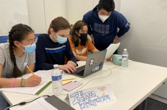 High school students write code on computer during the ninth annual Cornell High School Programming Contest on May 7 students write code on computer