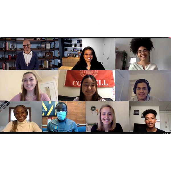 Group zoom photo of students, Bala and Nadella