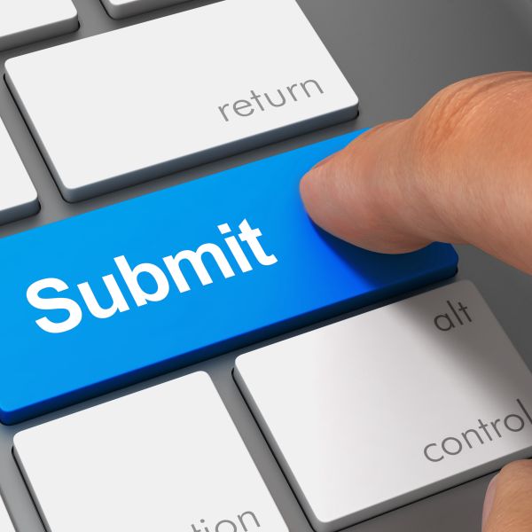 finger over submit button on keyboard