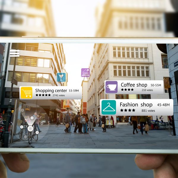 phone showing businesses and rankings