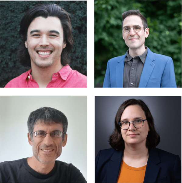 Michael Kim (top left), Daniel Susser, Robert D. Kleinberg, Gili Vidan 4 color photos showing 3 men and 1 woman