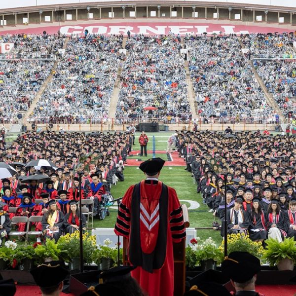 View of the crowd at Cornell commencement 2025