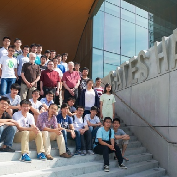 photo of students in front of Gates Hall